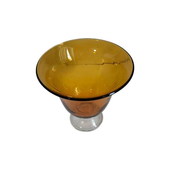 Vintage Amber Glass Compote - Picture 10 of 10
